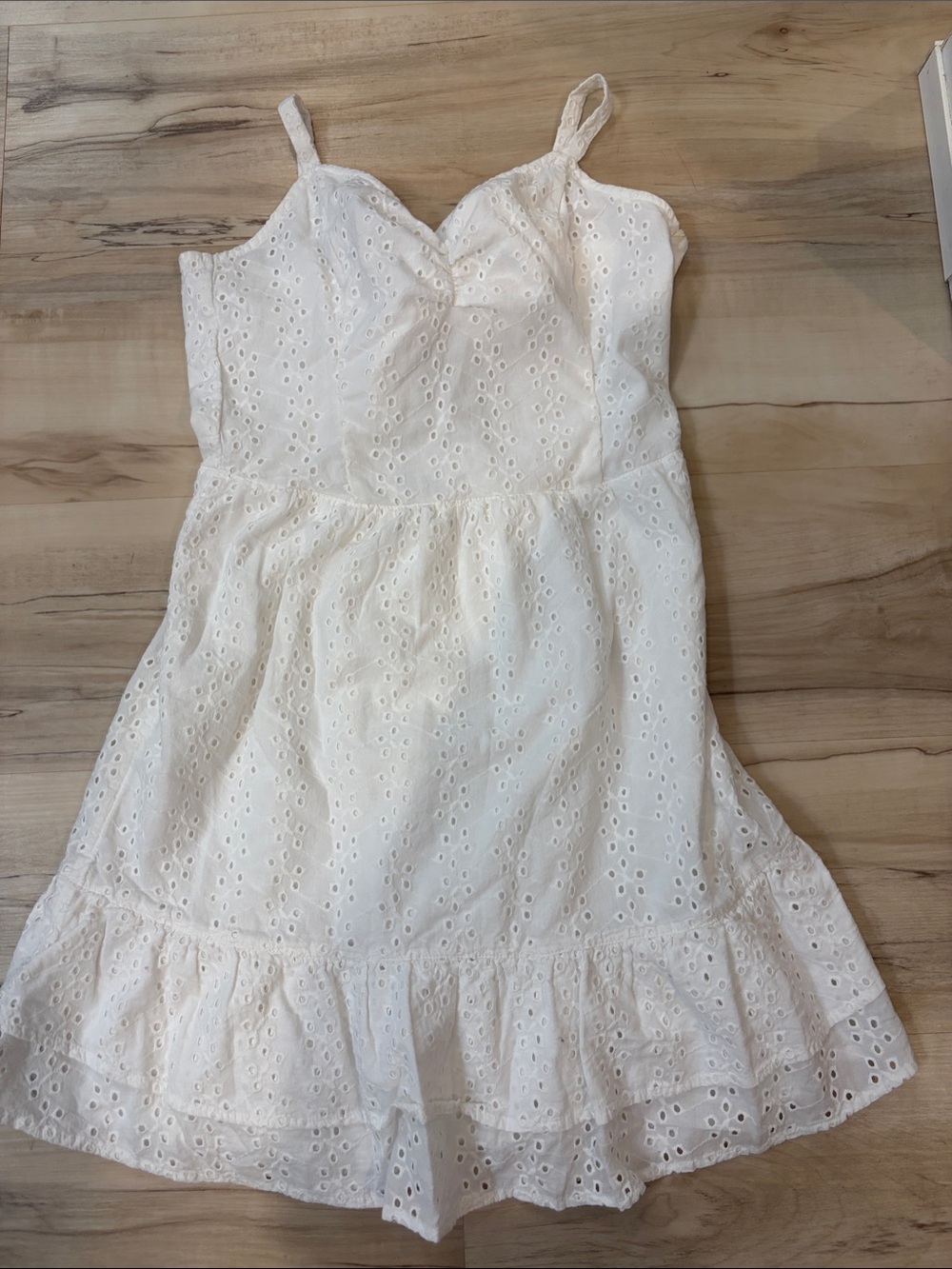 Hollister White Eyelet Ruffle Sundress